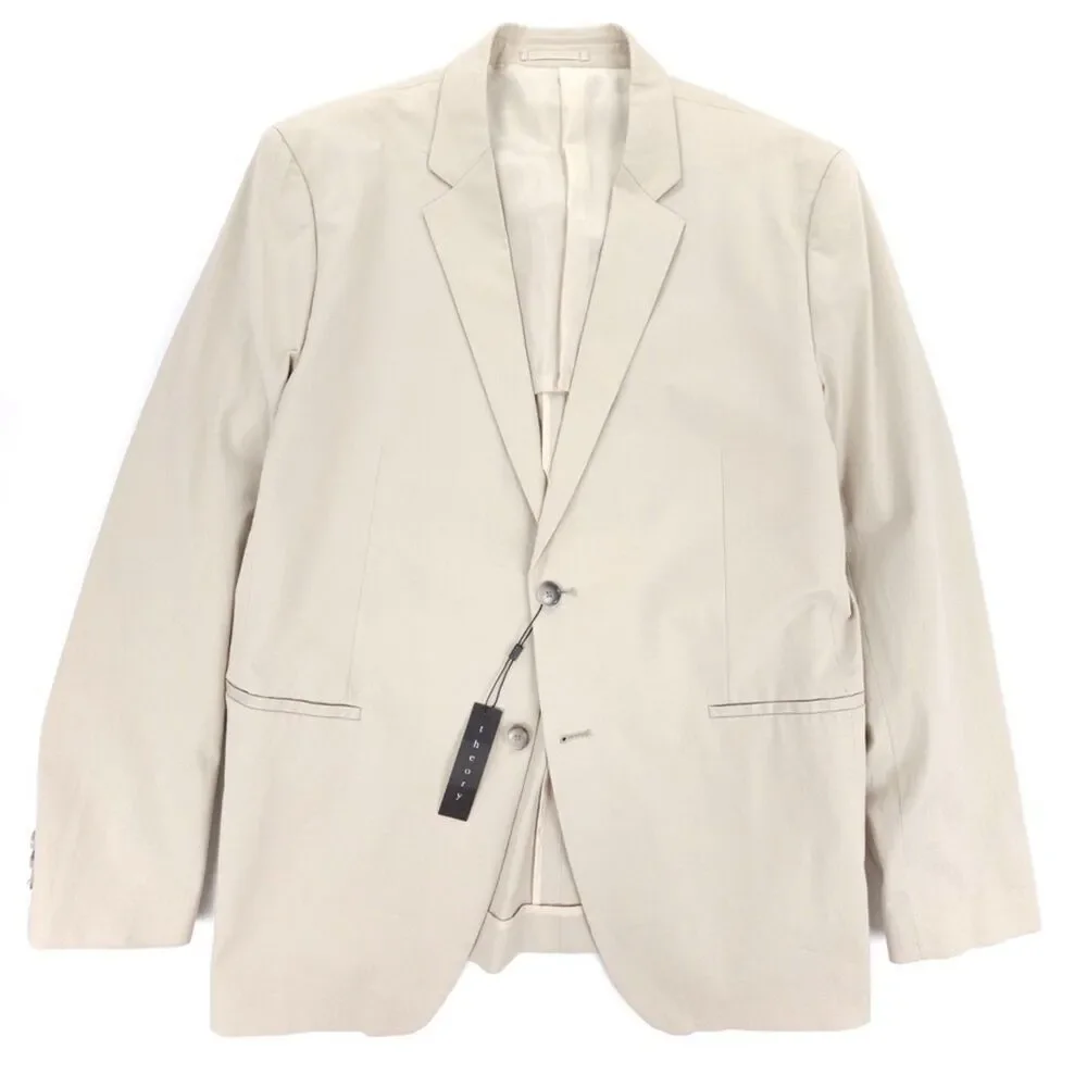 NWT Theory Kris Two Button Blazer Suit Jacket Taupe Cream Old Money Quiet Luxury